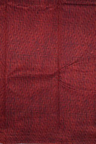 Allover Design Brick Red Raw Silk Saree