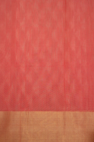 Allover Triangle Design Pastel Red Kora Silk Cotton Saree