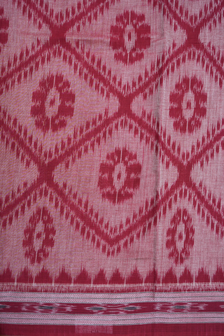 Diamond Design Burgundy Red Pochampally Cotton Saree