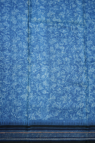 Allover Design Capri Blue Printed Tussar Silk Saree