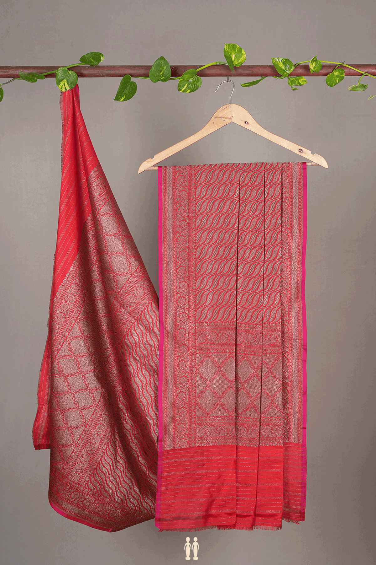 Allover Design Chilli Red Banaras Silk Dupatta