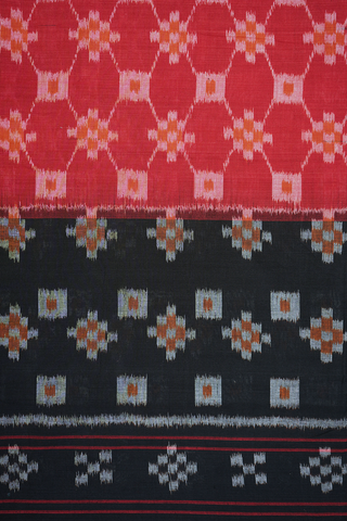 Allover Design Chilli Red Pochampally Cotton Saree