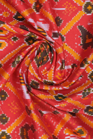 Allover Design Chilli Red Pochampally Silk Dupatta