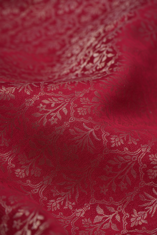Allover Design Crimson Red Mysore Silk Saree