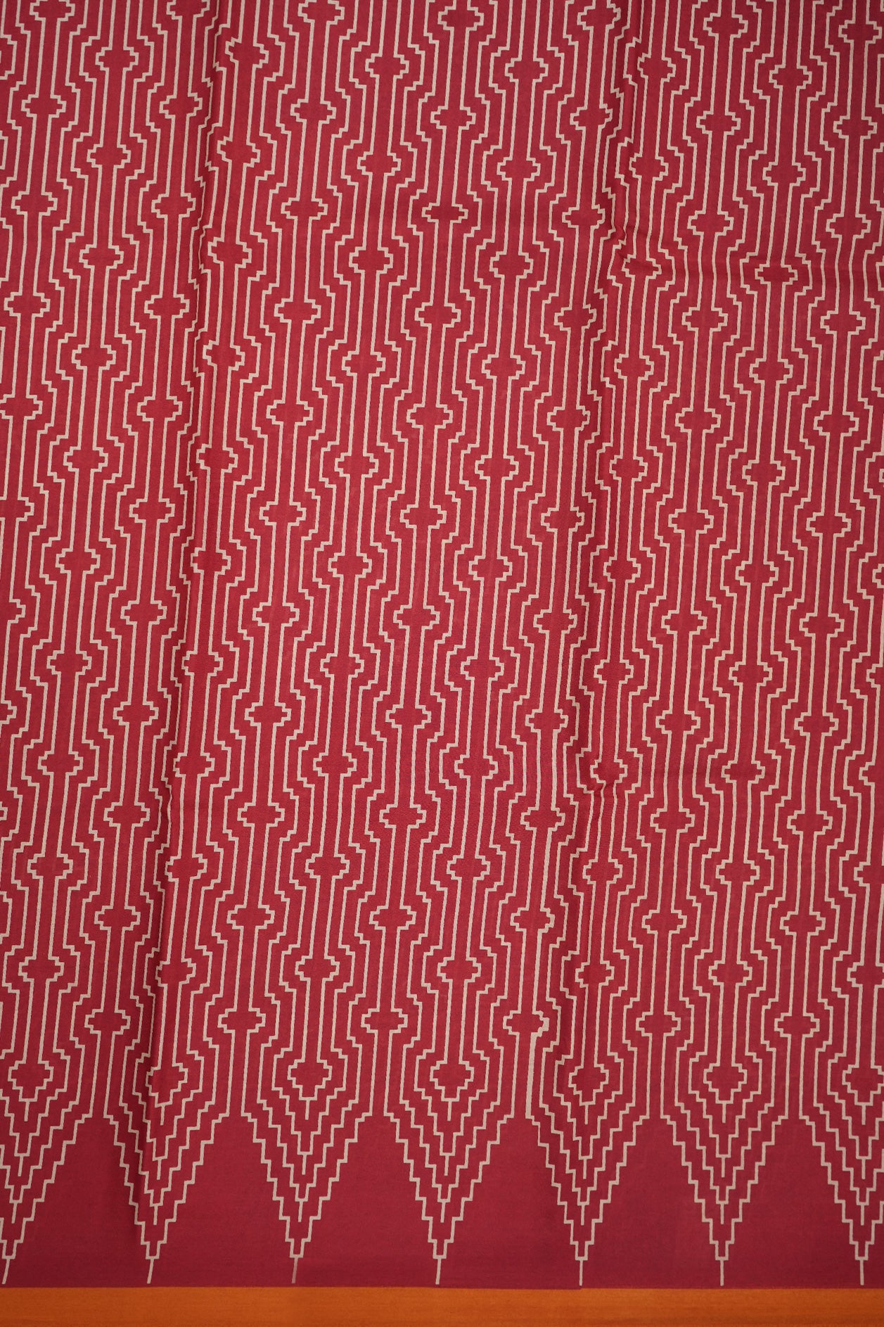 Allover Design Crimson Red Printed Silk Saree