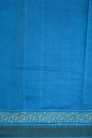 Allover Design Deep Sky Blue Maheswari Cotton Saree