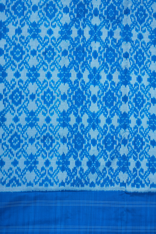 Allover Design Deep Sky Blue Pochampally Silk Saree
