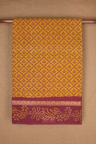 Allover Design Golden Yellow Sungudi Cotton Saree