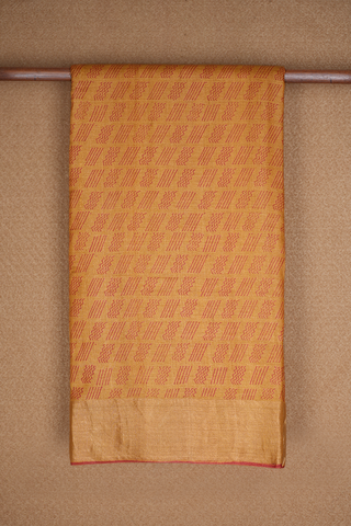 Allover Design Golden Yellow Tussar Silk Saree