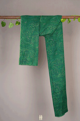 Allover Design Green Woolen Shawl