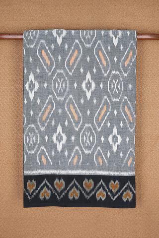 Allover Ikat Design Grey Pochampally Cotton Saree