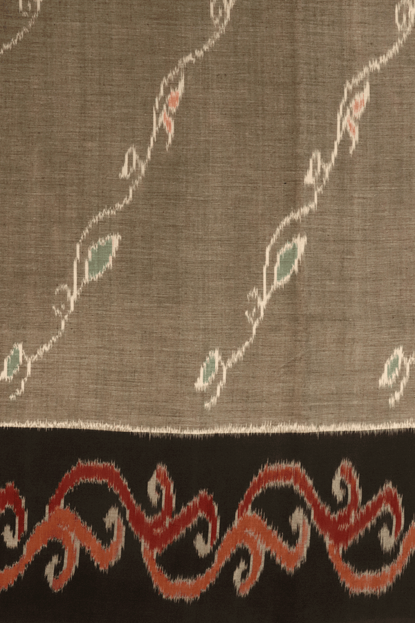 Allover Design Grey Pochampally Cotton Saree
