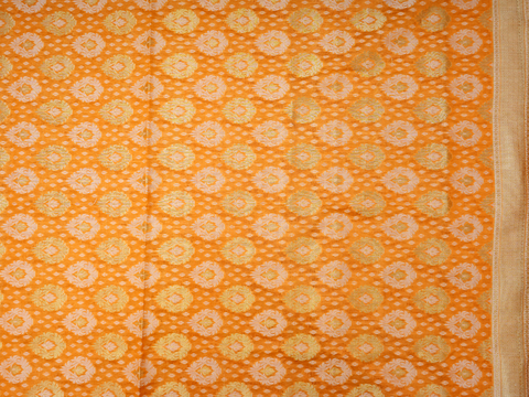Allover Design Honey Orange Banarasi Unstitched Salwar Material