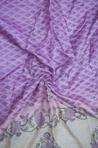 Allover Design Lavender Tussar Silk Dupatta