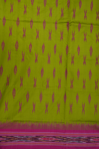 Allover Design Olive Green Pochampally Silk Saree