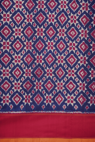 Allover Design Oxford Blue Pochampally Silk Saree