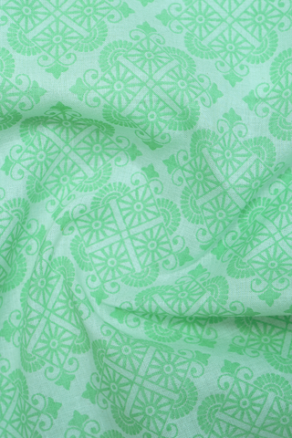 Allover Design Pastel Green Cotton Frock