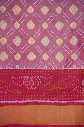 Allover Design Pastel Red Patola Silk Saree