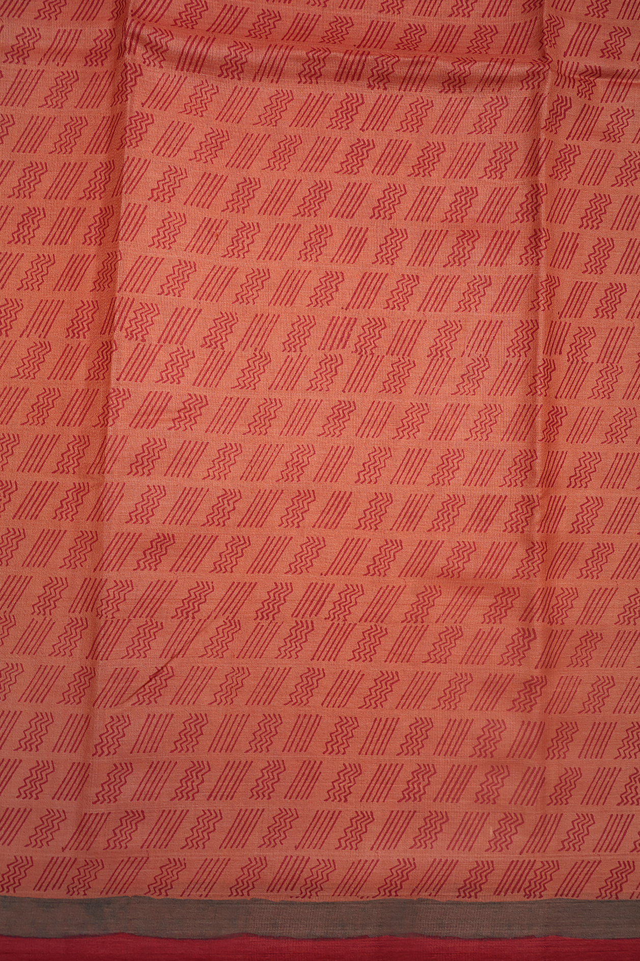 Allover Design Pastel Red Tussar Silk Saree