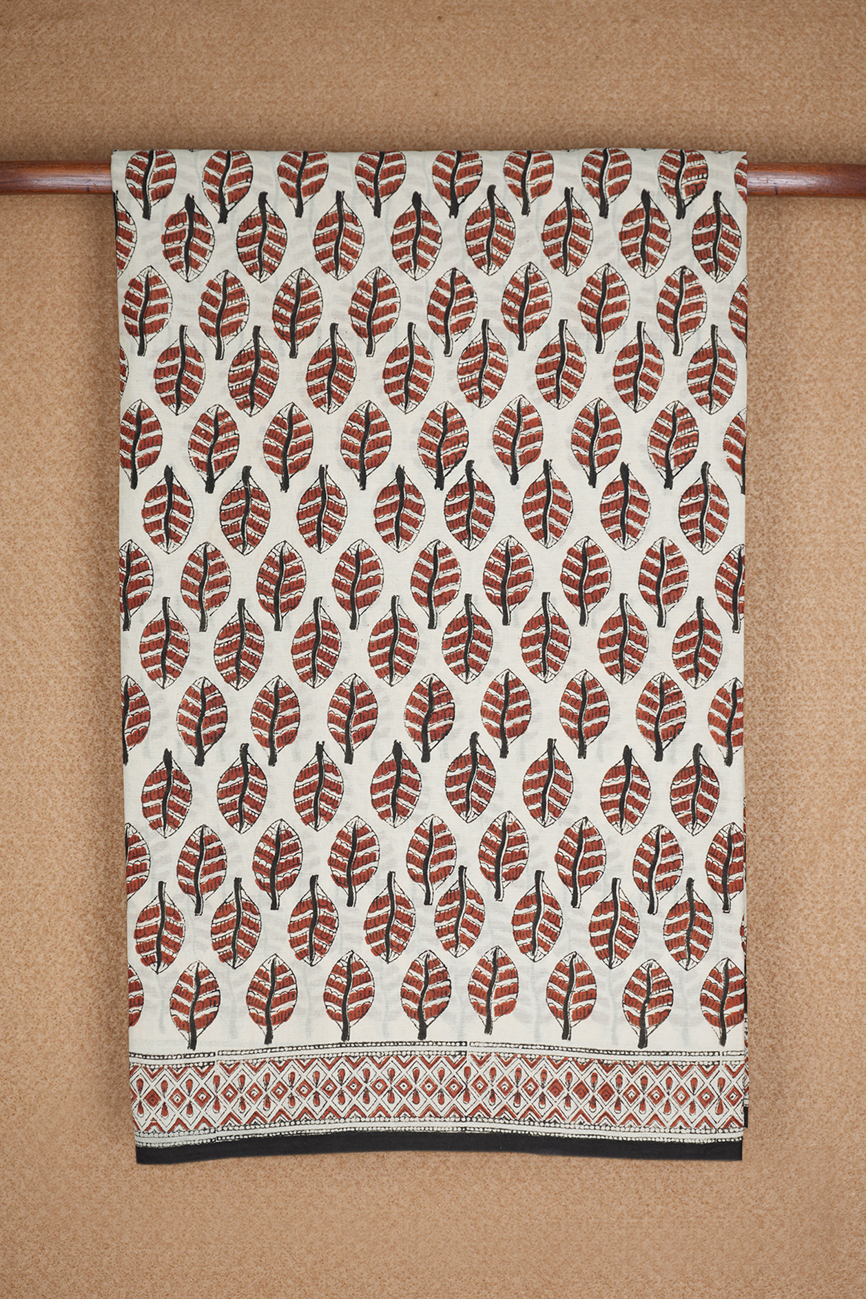 Allover Design Printed Beige Jaipur Cotton Saree