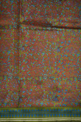 Allover Printed Design Multicolor Raw Silk Saree