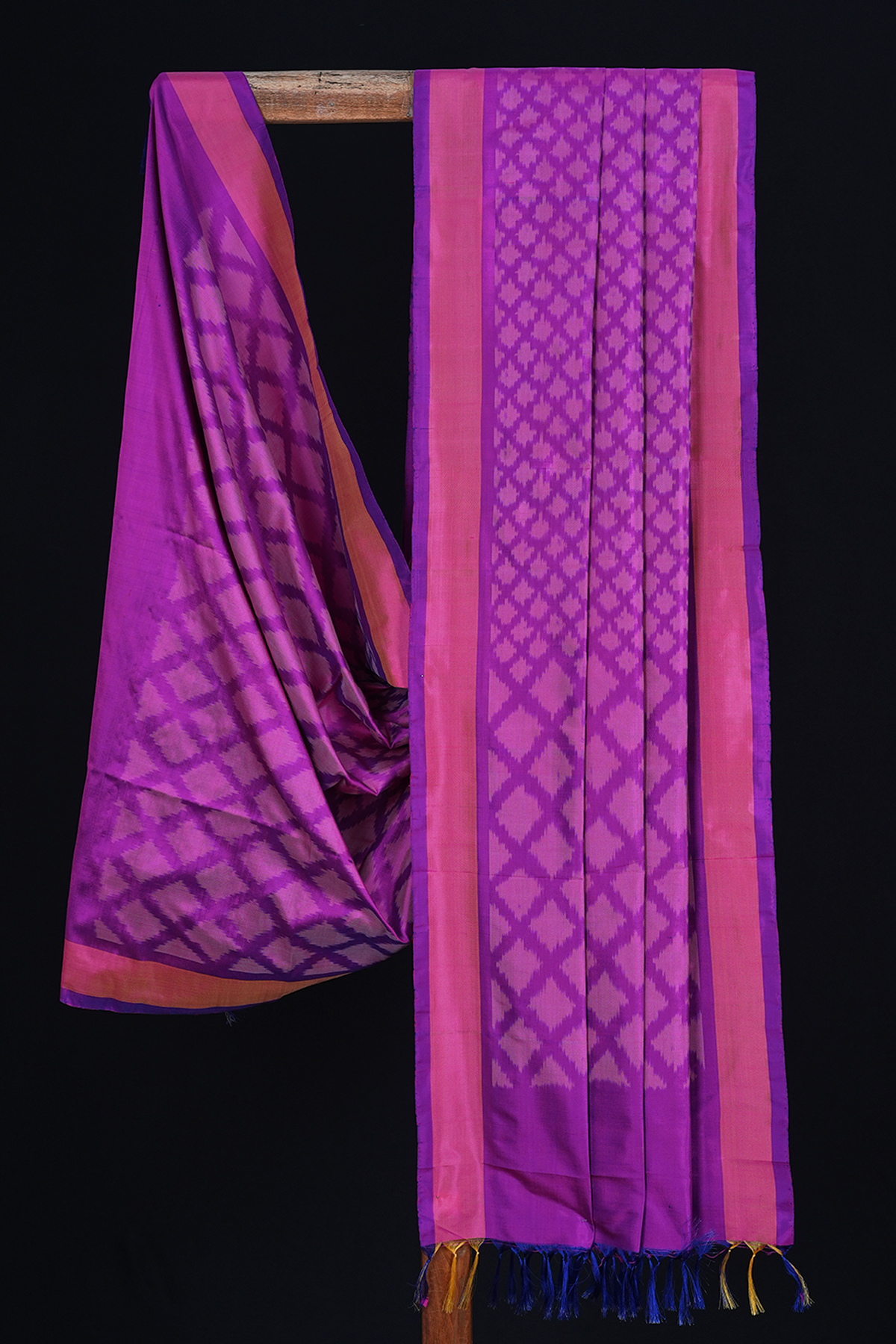 Allover Design Purple Pochampally Silk Dupatta