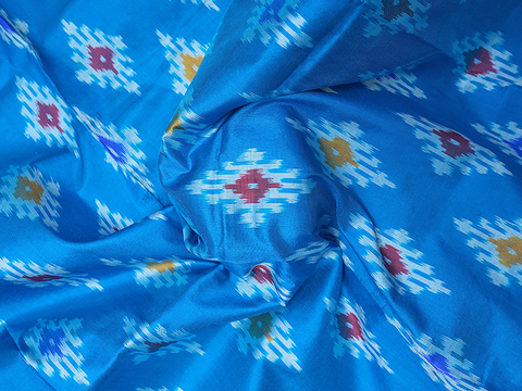 Allover Design Ramar Blue Unstitched Pavadai Sattai Material