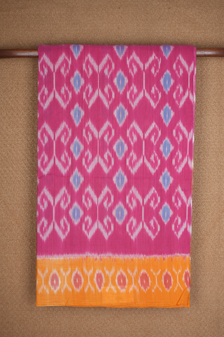 Allover Design Rani Pink Pochampally Cotton Saree