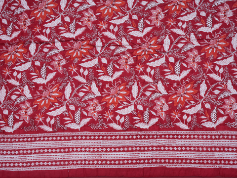 Allover Design Red Cotton Double Quilt