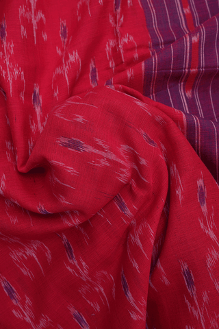 Allover Design Red Pochampally Cotton Saree