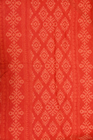 Allover Design Red Printed Ahmedabad Cotton Saree
