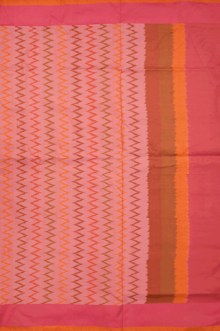 Allover Design Reddish Orange Pochampally Silk Saree