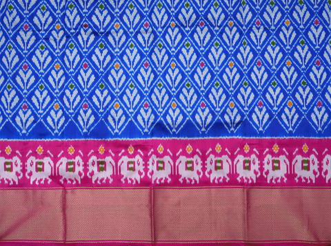 Allover Design Royal Blue Pochampally Pavadai Sattai Material