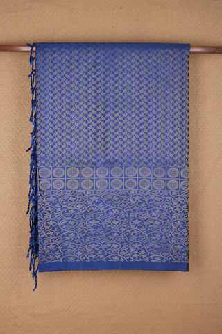 Allover Design Royal Blue Soft Silk Saree
