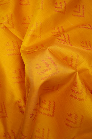 Allover Design Saffron Yellow Patola Silk Saree