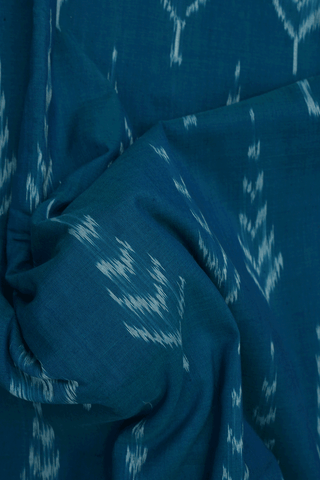 Allover Design Teal Blue Pochampally Cotton Saree
