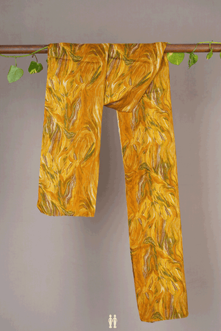 Allover Design Yellow Woolen Shawl
