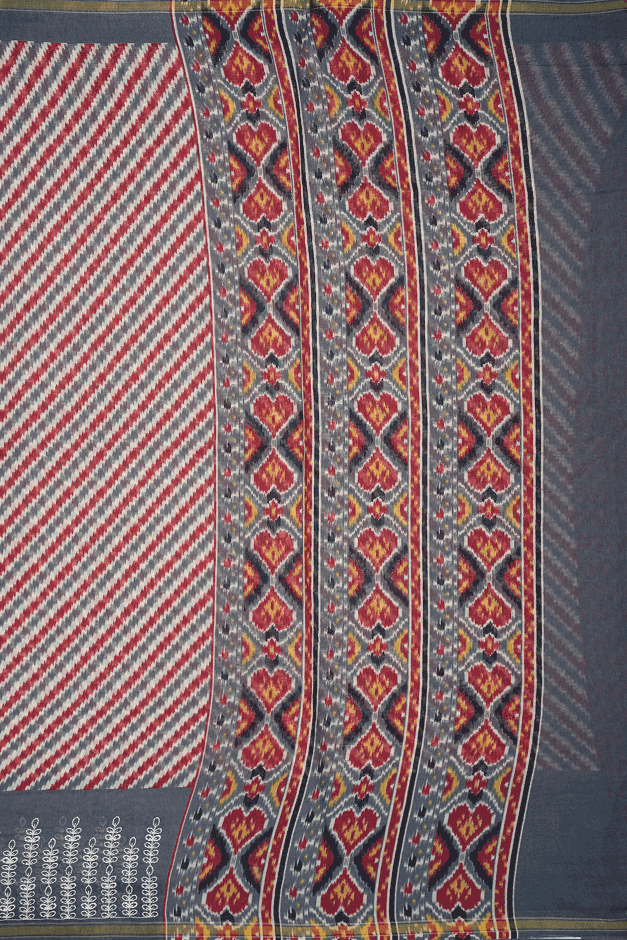 Allover Diagonal Design Multicolor Semi Tussar Silk Saree
