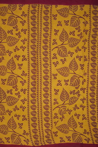 Allover Diagonal Design Mustard Yellow Sungudi Cotton Saree