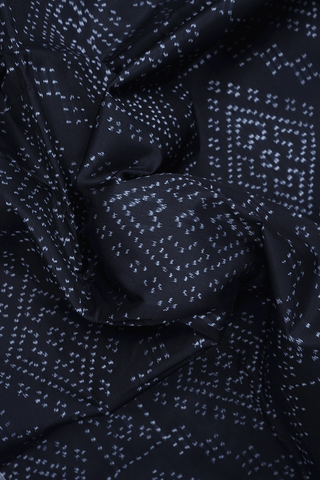 Allover Diamond Design Black Pochampally Silk Saree