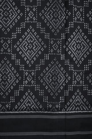 Allover Diamond Design Black Pochampally Silk Saree