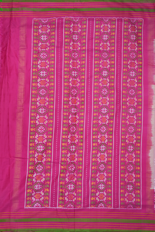 Allover Diamond Design Pastel Pink Patola Silk Saree