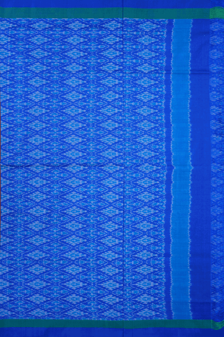 Allover Diamond Design Shades Of Blue Pochampally Silk Saree
