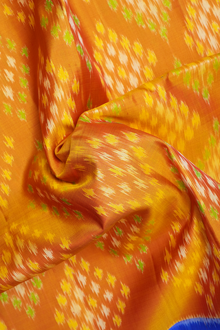 Allover Diamond Printed Honey Orange Soft Silk Saree