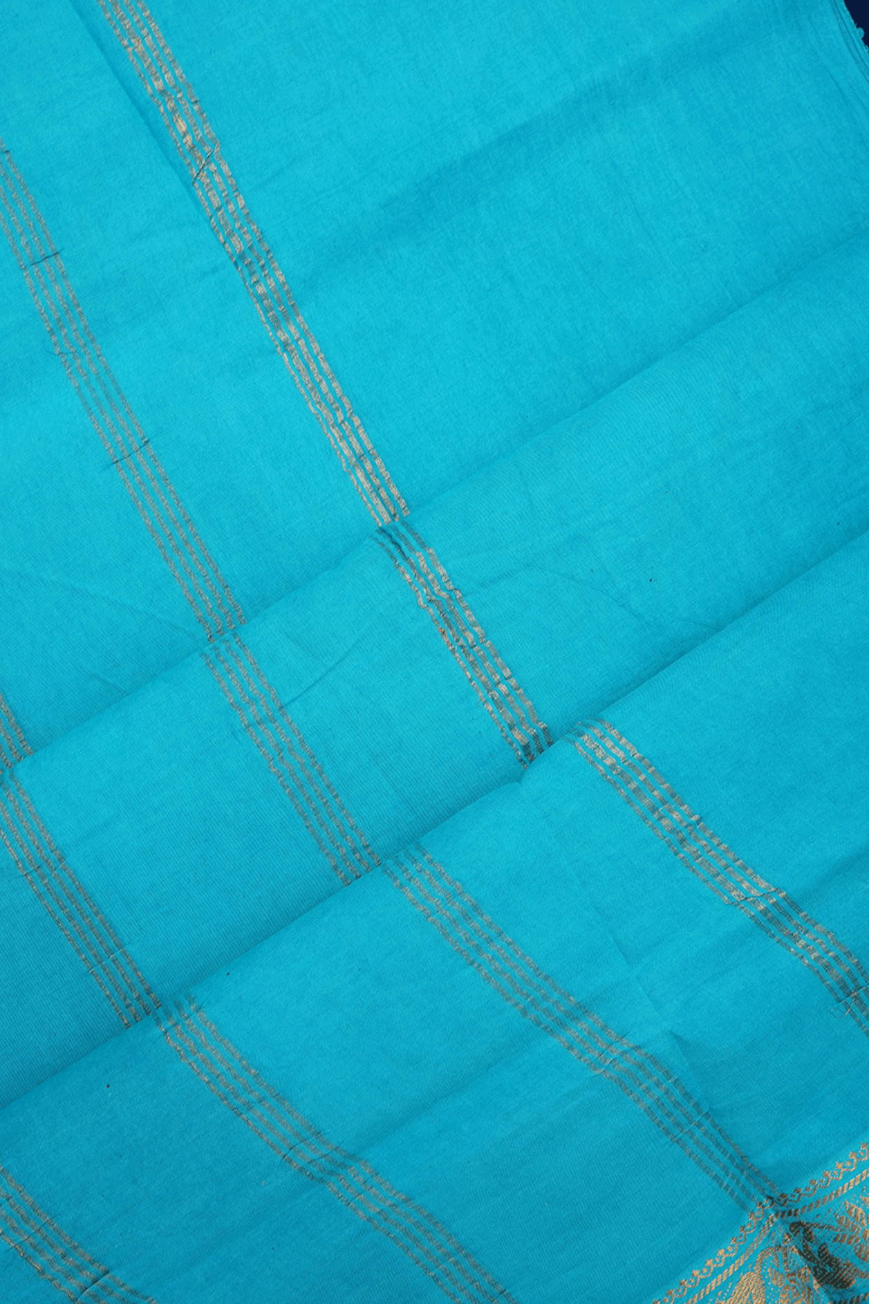 Allover Dots Design Navy Blue Sungudi Cotton Saree