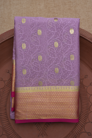 Allover Floral Buttas Lavender Mysore Silk Saree