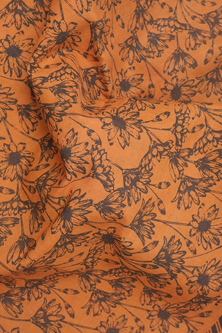 Allover Floral Design Ginger Orange Sungudi Cotton Saree