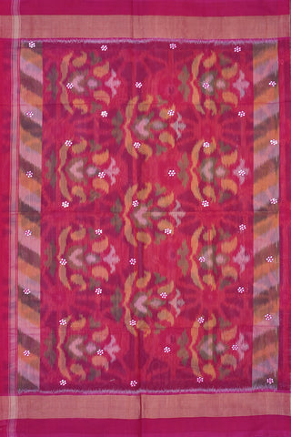 Allover Design Pastel Orange Kora Silk Cotton Saree