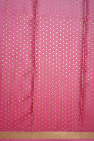 Allover Floral Design Pink Mysore Silk Saree