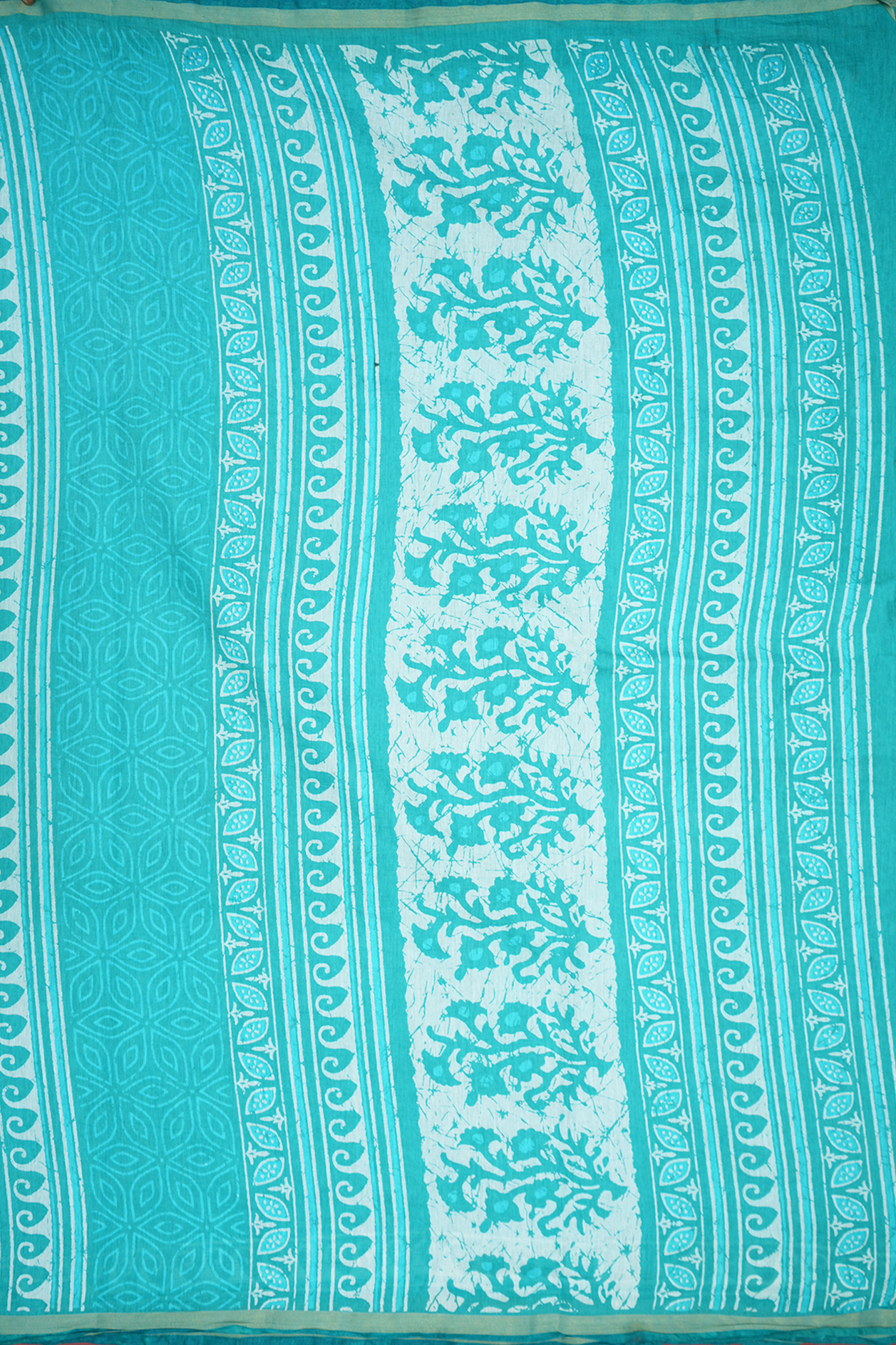 Allover Floral Design Printed Ramar Blue Jaipur Cotton Saree